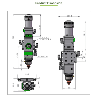 Original Raytools BT210S 1.5 KW Fiber Cutting Head CloudRay Metal Laser Machine